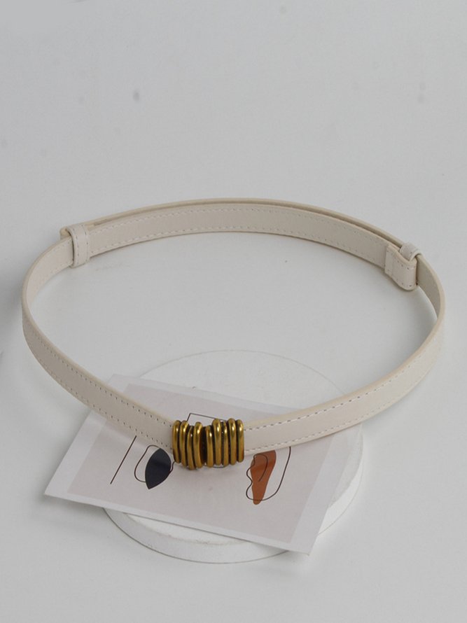 Side view of Street Plain All Season Metal Vacation PU Belts for Women