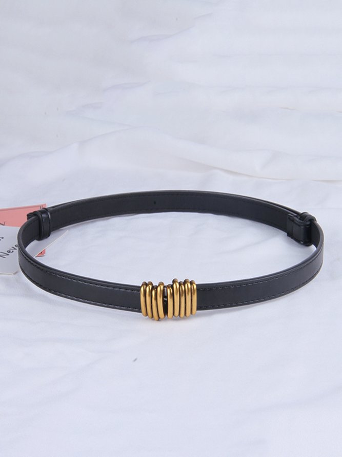 Side view of Street Plain All Season Metal Vacation PU Belts for Women