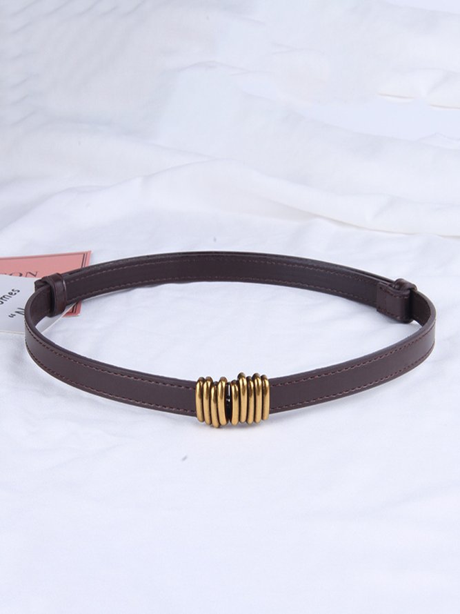 Side view of Street Plain All Season Metal Vacation PU Belts for Women