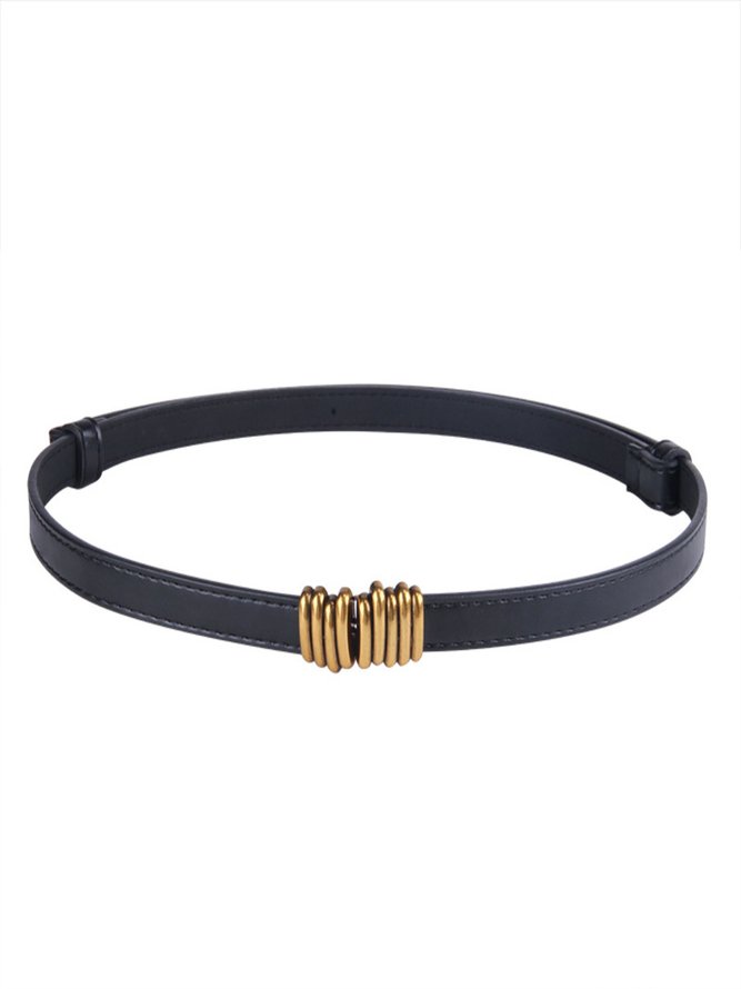 Side view of Street Plain All Season Metal Vacation PU Belts for Women