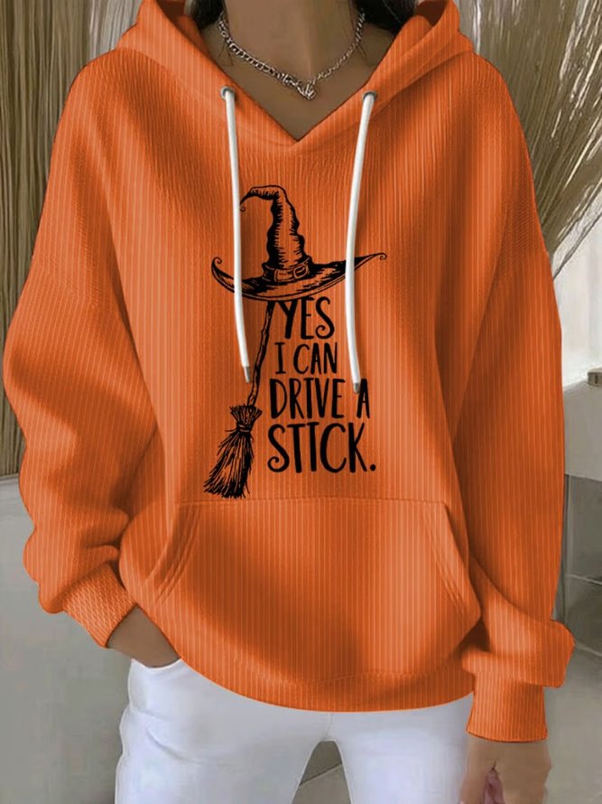 Women Halloween (Halloween Hat) Vintage Hooded Long Sleeve Spring/Fall Hoodies