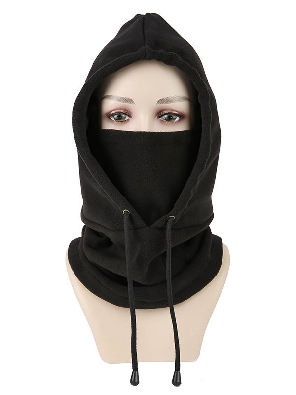 Side view of Women Sports Plain All Season Polyester Split Joint Commuting Regular Hood Hats