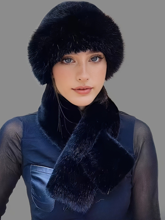 Side view of Women Elegant Plain All Season Polyester Split Joint Heavyweight Vacation Floppy Hats