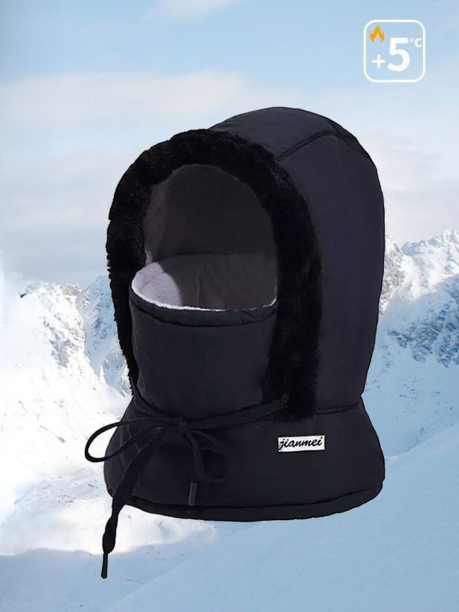 Side view of Women Color Block Casual All Season Split Joint Heavyweight Warmth Daily Cotton-Blend Floppy Hats