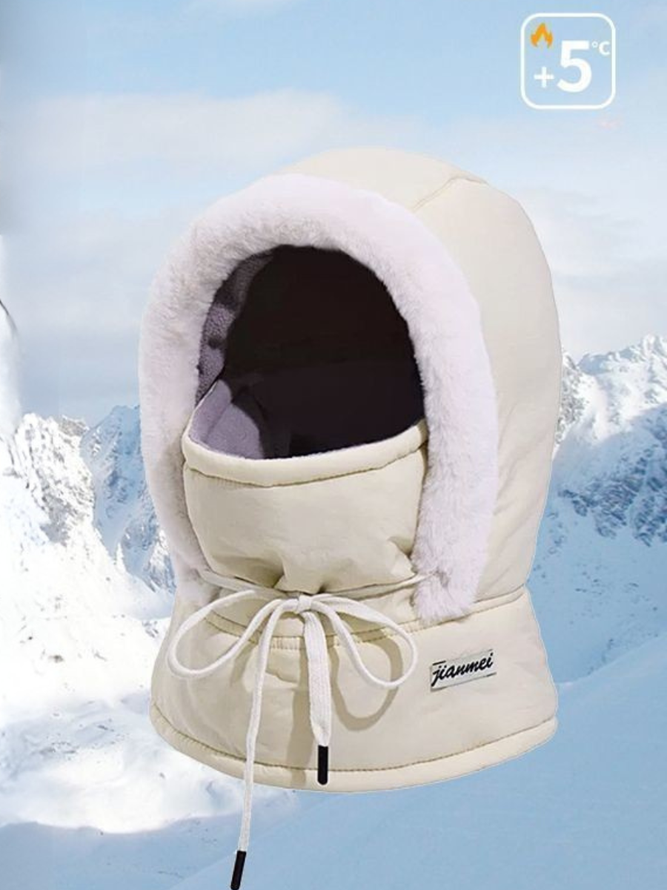 Side view of Women Color Block Casual All Season Split Joint Heavyweight Warmth Daily Cotton-Blend Floppy Hats