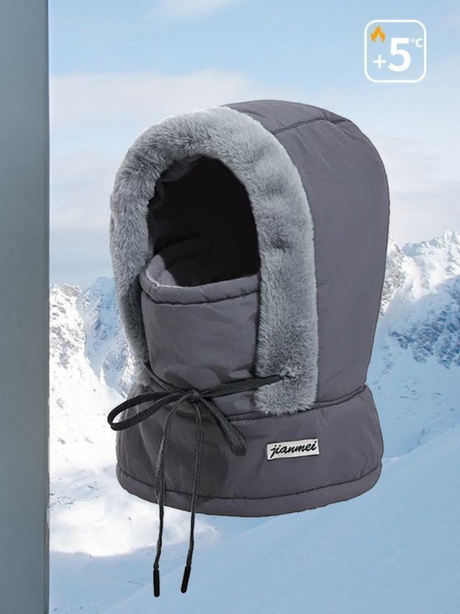 Side view of Women Color Block Casual All Season Split Joint Heavyweight Warmth Daily Cotton-Blend Floppy Hats