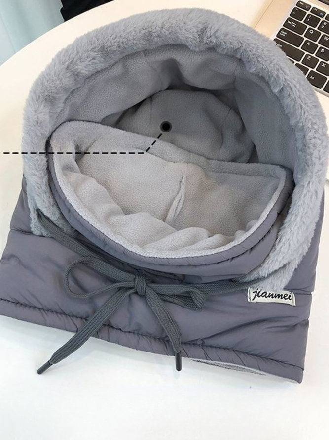 Side view of Women Color Block Casual All Season Split Joint Heavyweight Warmth Daily Cotton-Blend Floppy Hats