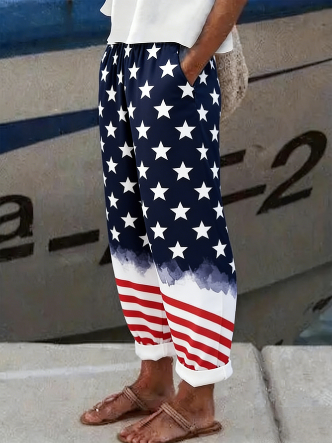 Women Striped Vintage Long Straight Pants Spring/Fall Pants-image-17099859