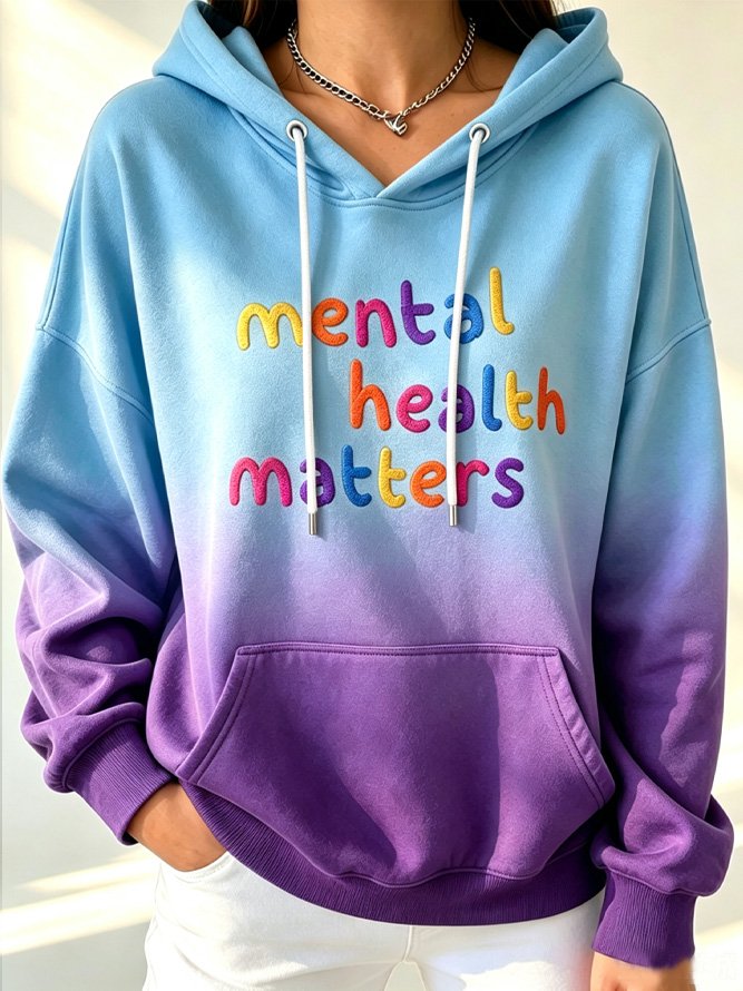 Side view of Women Plain Vintage Hoodie Long Sleeve Spring/Fall Hoodies