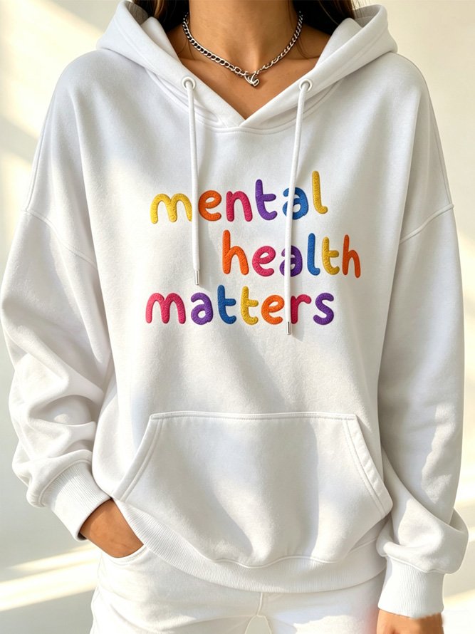 Side view of Women Plain Vintage Hoodie Long Sleeve Spring/Fall Hoodies