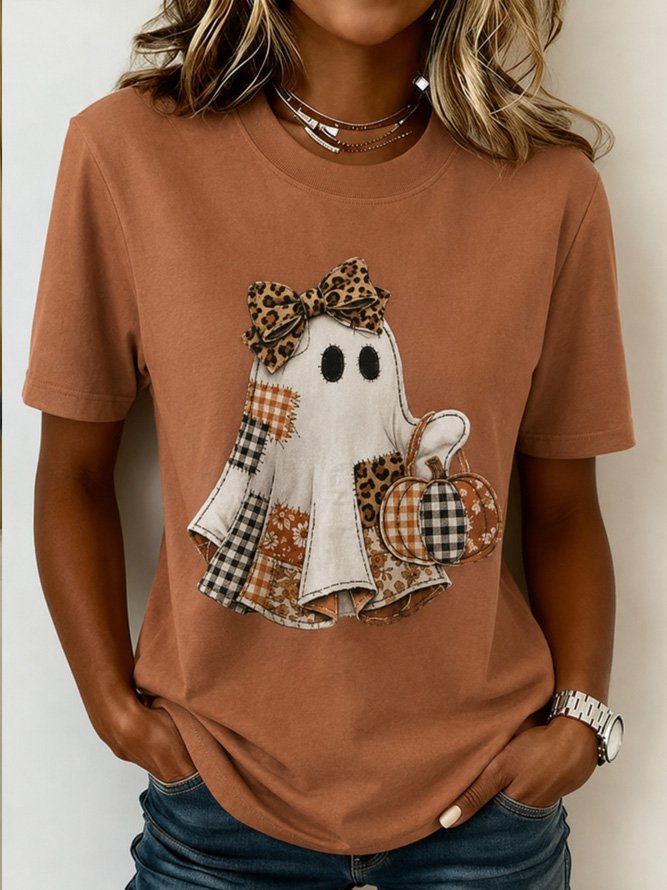 Women Cartoon Casual Short Sleeve Tee T-shirt Crew Neck Summer Top-image-17150480