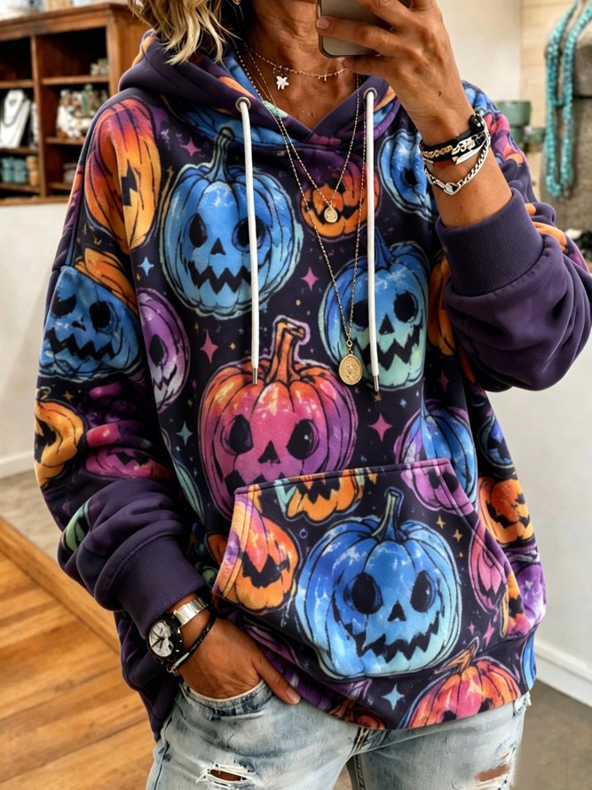 Women Cartoon Vintage Hoodie Long Sleeve Spring/Fall Hoodies-image-17150409
