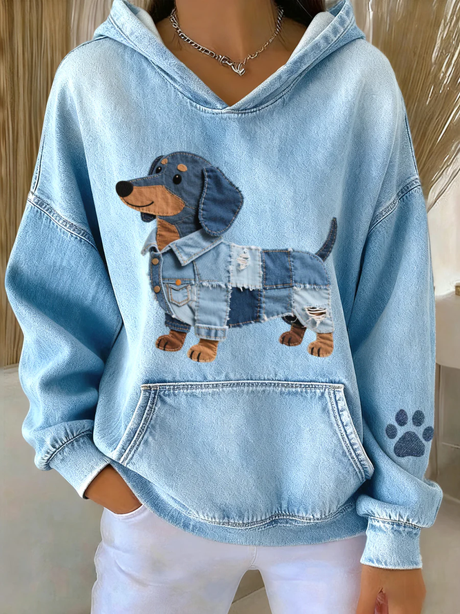 Women Dog Casual Hoodie Long Sleeve Spring/Fall Hoodies-image-17150715