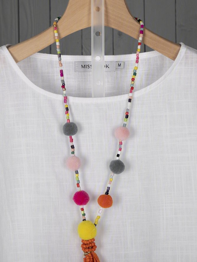 JFN Round Neck Solid Basic Tunic Top