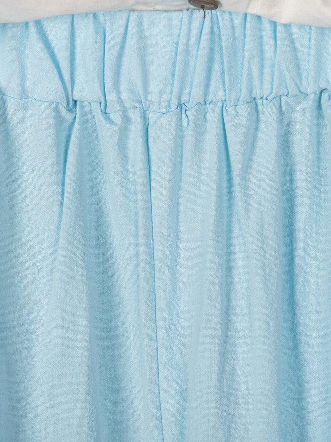 Paneled Linen Casual Pants