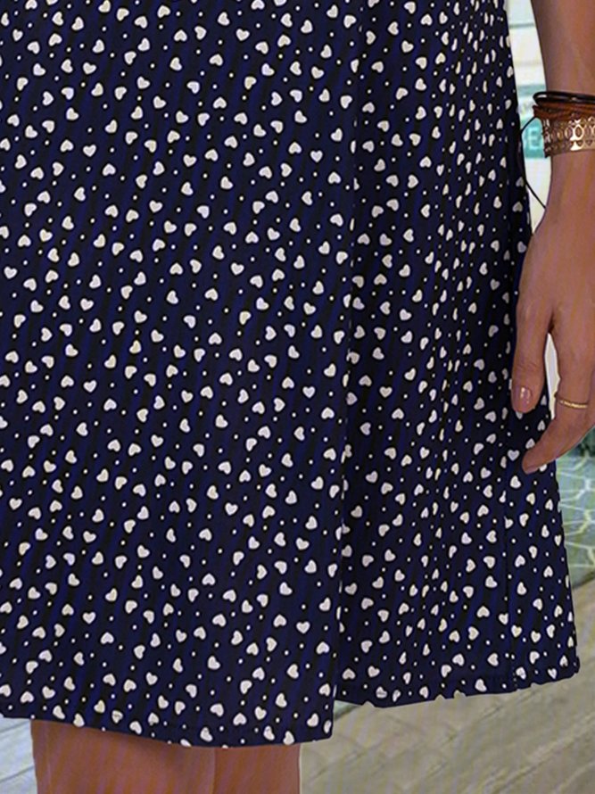 JFN V Neck Polka Dots Casual Midi Dresses 