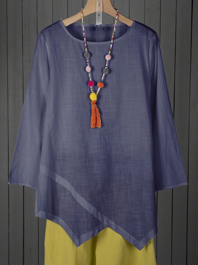 JFN Round Neck Solid Basic Tunic Top