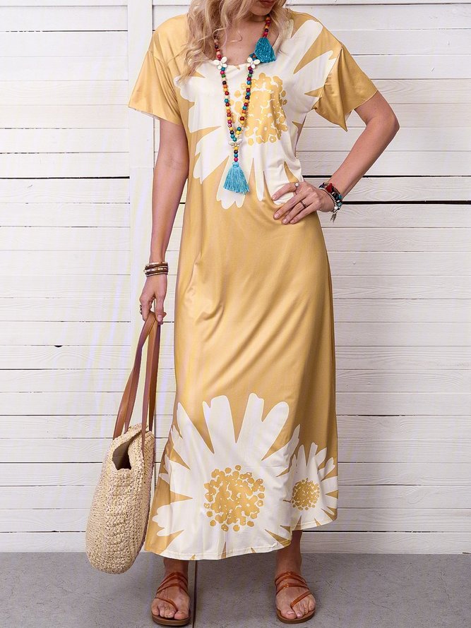 Everyday Women's Dress Casual Daisy Print Dress justfashionnow