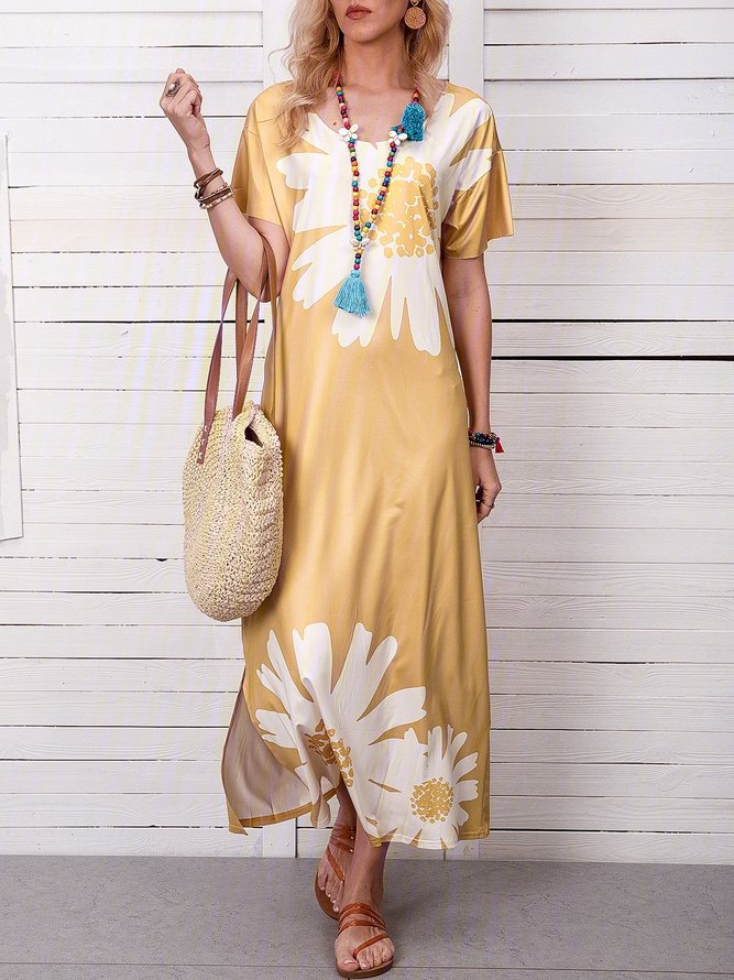 Everyday Women's Dress Casual Daisy Print Dress justfashionnow