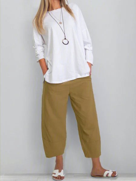 Women Cotton Pants Spring Summer Casual Pants