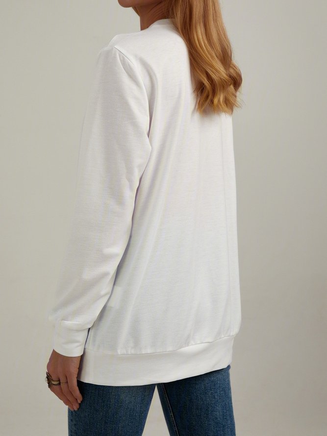 Casual Round Neck Loose Big Pocket Top