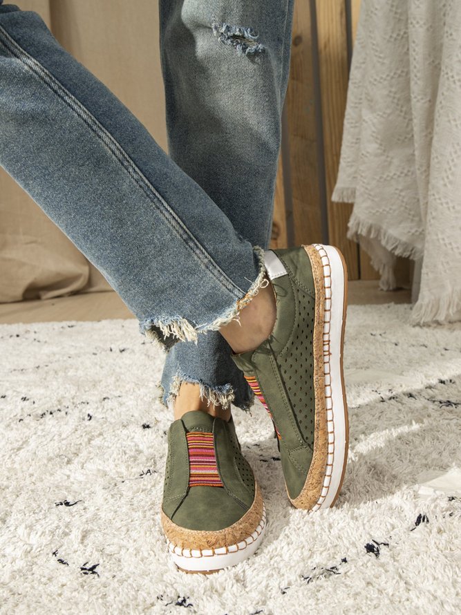 Slide Hollow-Out Round Toe Casual Women Sneakers