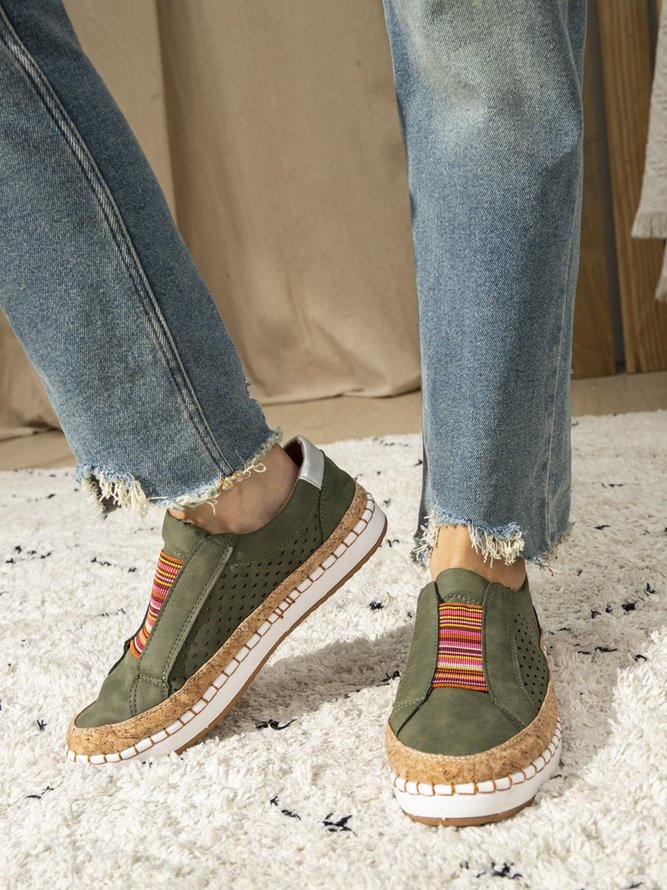 Slide Hollow-Out Round Toe Casual Women Sneakers