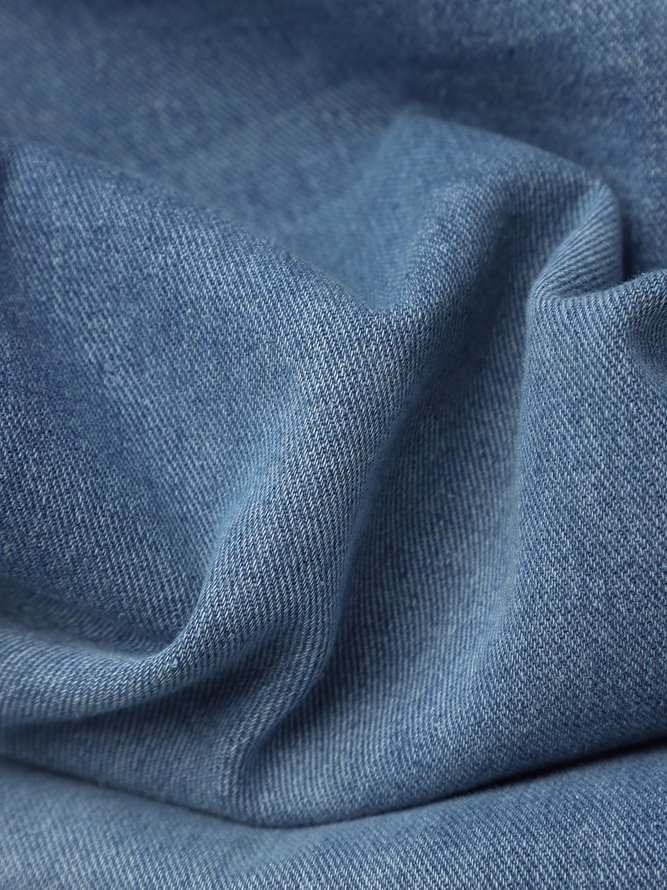 Blue Casual Buttoned Jeans