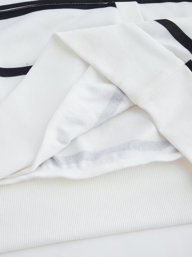 Stripped Half-zip Hoodie