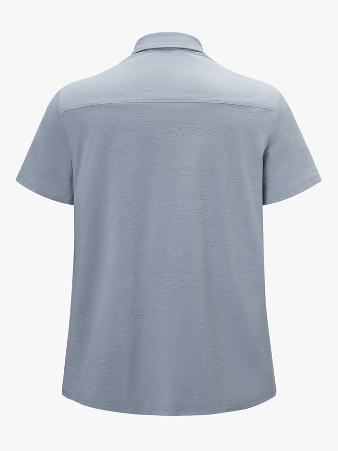 Men's Structural Lapel Short Sleeve Polo Shirt