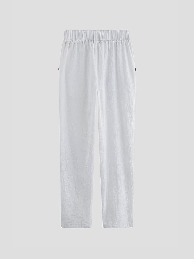 Women's Loose Casual Baggy Linen & Cotton Daisy Floral Pant 