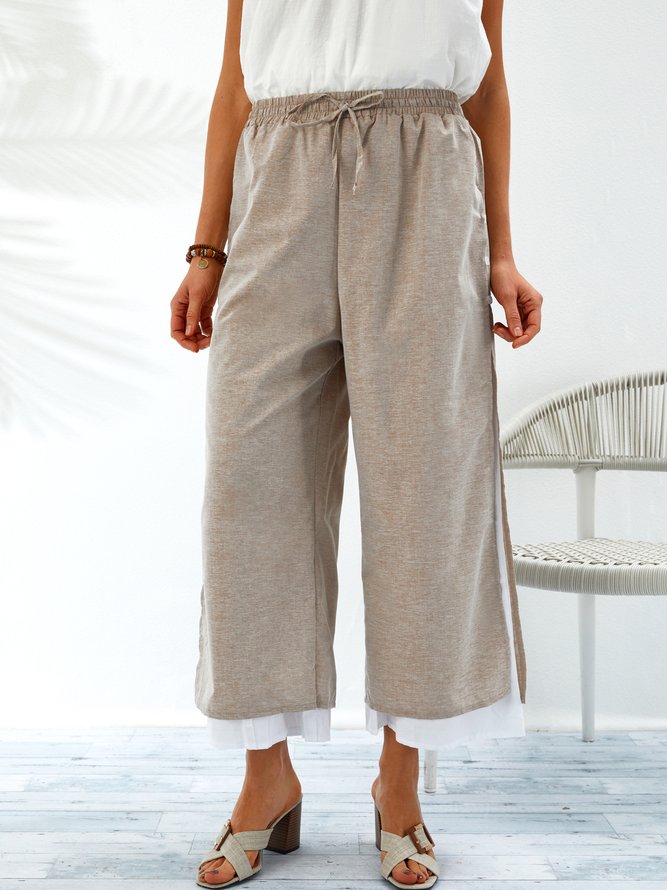 Tiered Casual Patchwork Pants