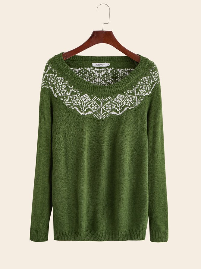 Shift Cotton-Blend Jacquard Casual Sweater