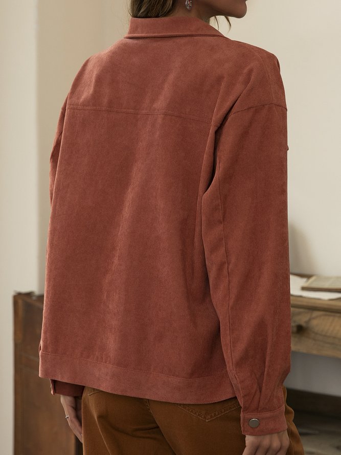 Long Sleeve Plain Vintage Shirts & Tops justfashionnow