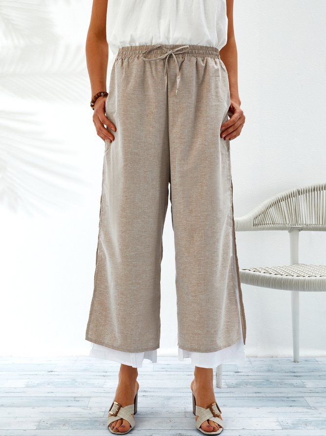 Tiered Casual Patchwork Pants