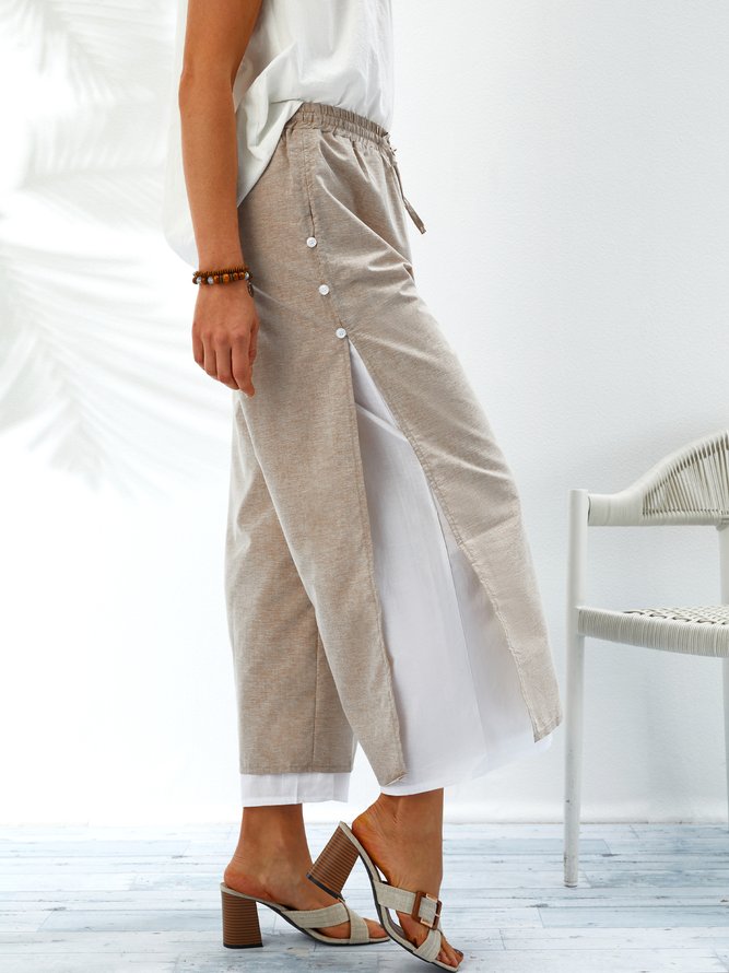 Tiered Casual Patchwork Pants