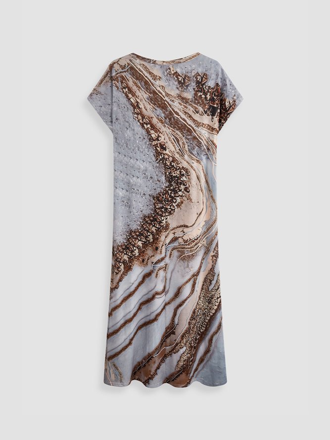 JFN V Neck Ombre Vacation Maxi Dress