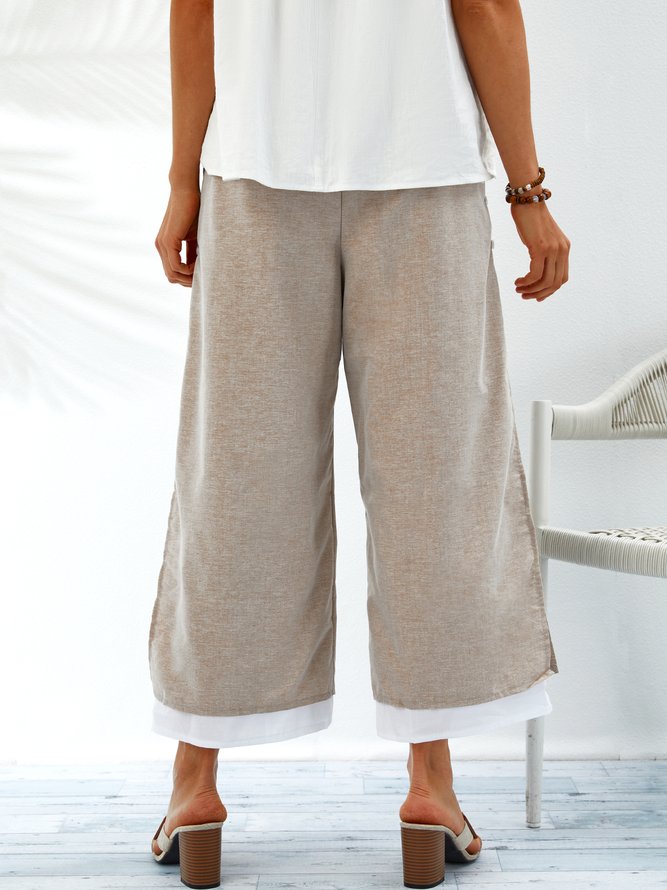 Tiered Casual Patchwork Pants