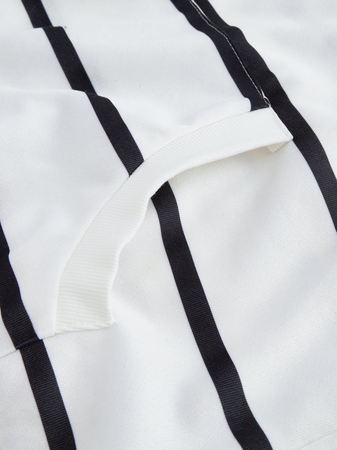 Stripped Half-zip Hoodie