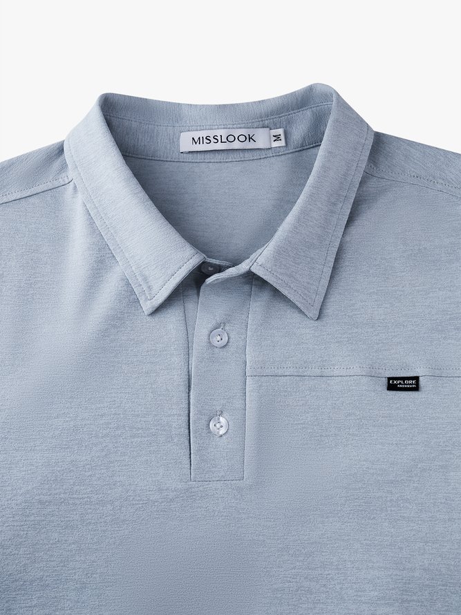 Men's Structural Lapel Short Sleeve Polo Shirt