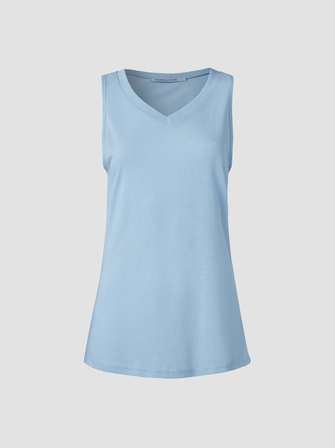 JFN V Neck Solid Basic Top