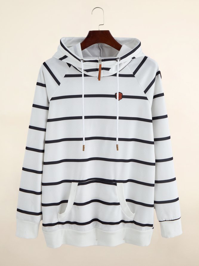 Stripped Half-zip Hoodie