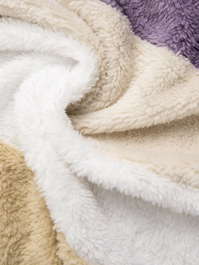 Colorblock Zip Sherpa Hoodie