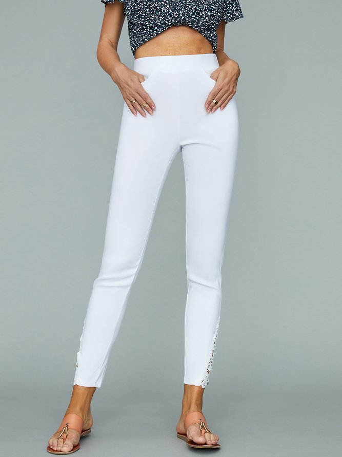 JFN Solid Basic Lace Casual Pants