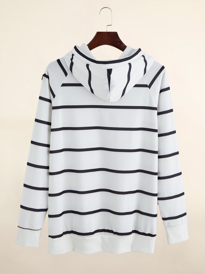 Stripped Half-zip Hoodie