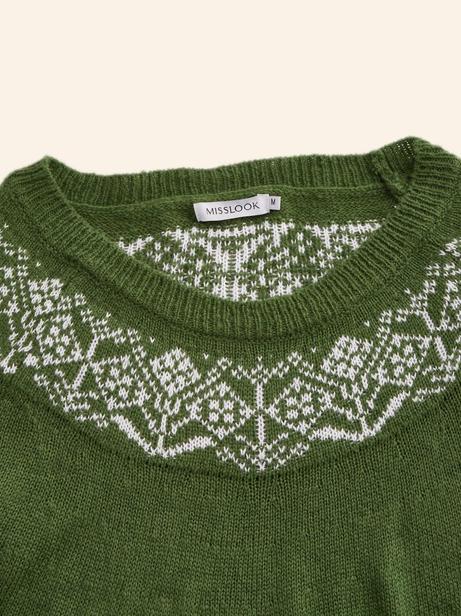 Shift Cotton-Blend Jacquard Casual Sweater