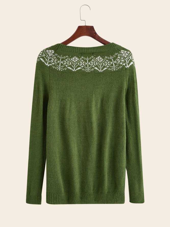 Shift Cotton-Blend Jacquard Casual Sweater