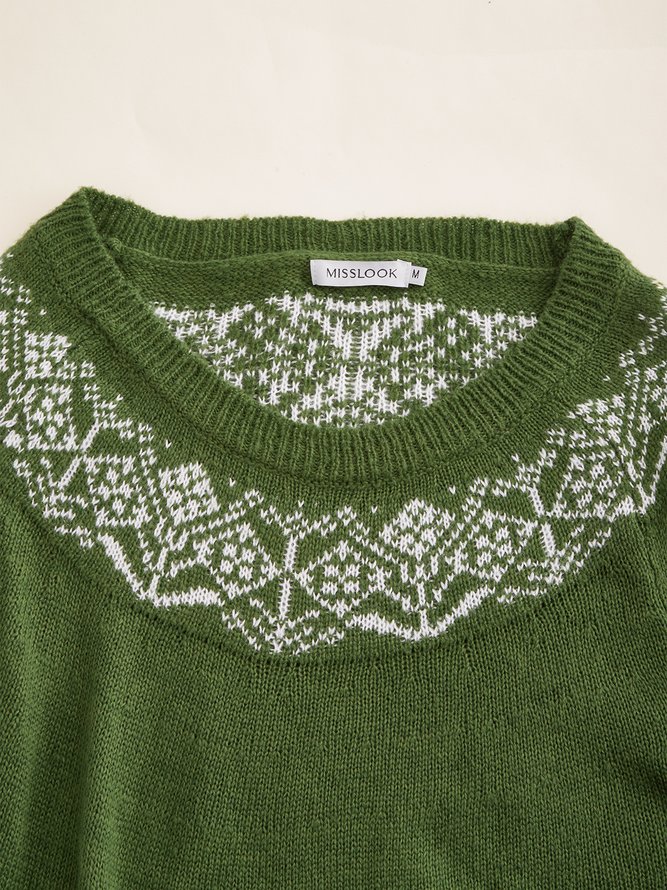 Shift Cotton-Blend Jacquard Casual Sweater