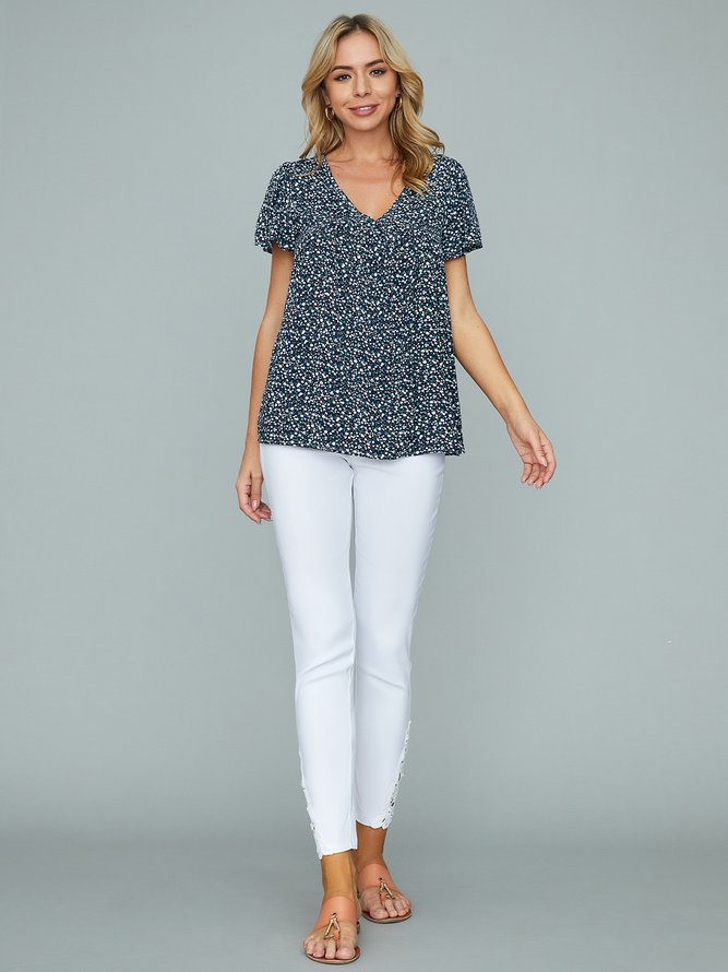 JFN Solid Basic Lace Casual Pants
