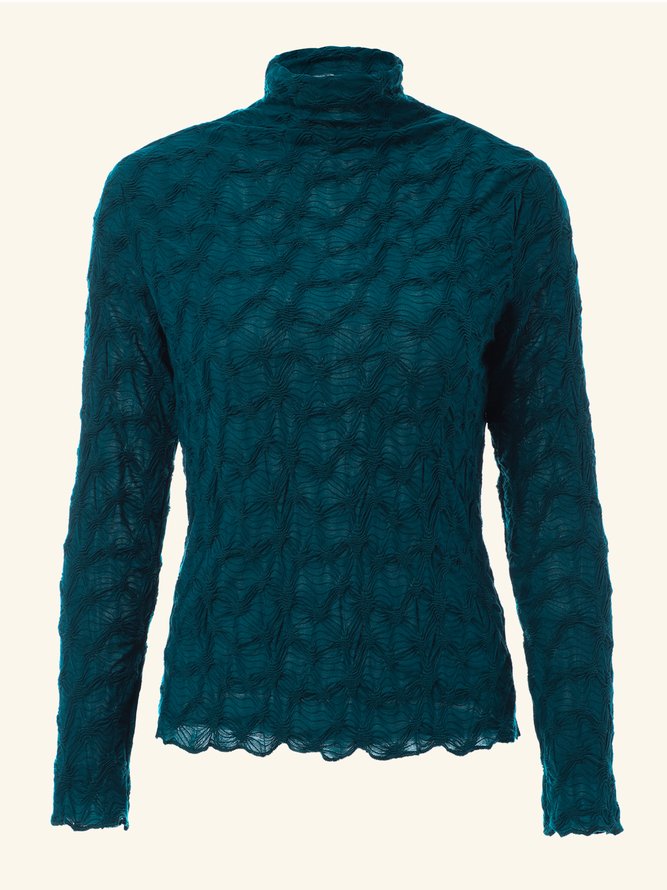 Autumn/Winter Turtleneck Texture Knit Bottoming Shirt & Top